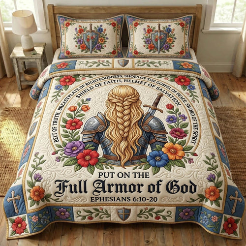 Armor Of God 3-Piece Quilted Bedding Set GFTONMU1149