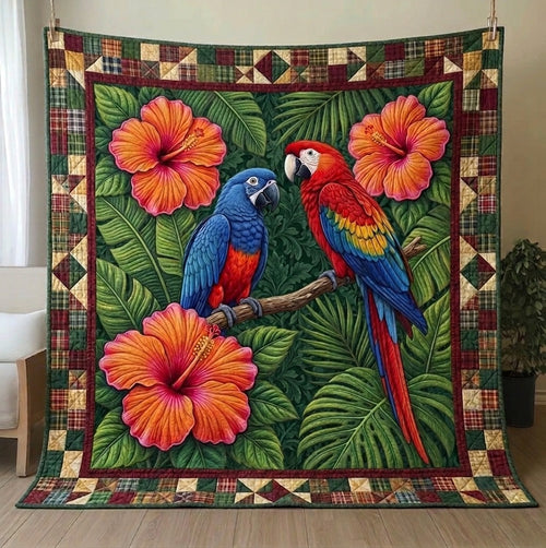 Tropical Parrot Quilted Blanket GFTONMU115