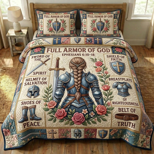 Armor Of God 3-Piece Quilted Bedding Set GFTONMU1150