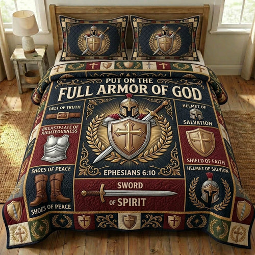 Armor Of God 3-Piece Quilted Bedding Set GFTONMU1153