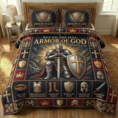 Armor Of God 3-Piece Quilted Bedding Set GFTONMU1154