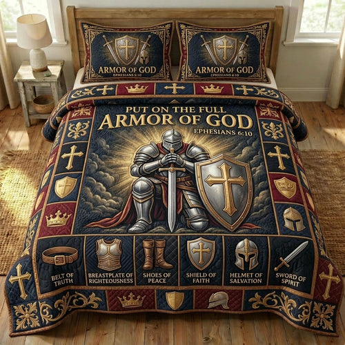Armor Of God 3-Piece Quilted Bedding Set GFTONMU1154