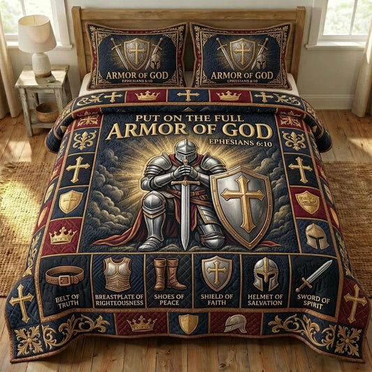 Armor Of God 3-Piece Quilted Bedding Set GFTONMU1154