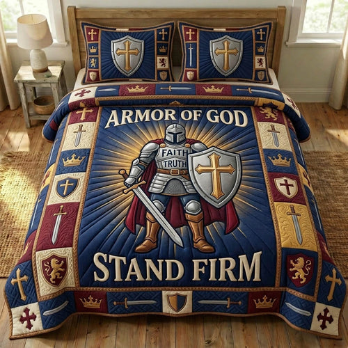 Armor Of God 3-Piece Quilted Bedding Set GFTONMU1156