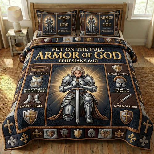 Armor Of God 3-Piece Quilted Bedding Set GFTONMU1158
