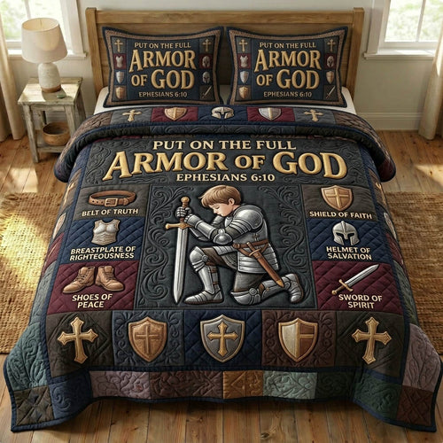 Armor Of God 3-Piece Quilted Bedding Set GFTONMU1159