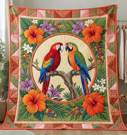 Tropical Parrot Quilted Blanket GFTONMU116