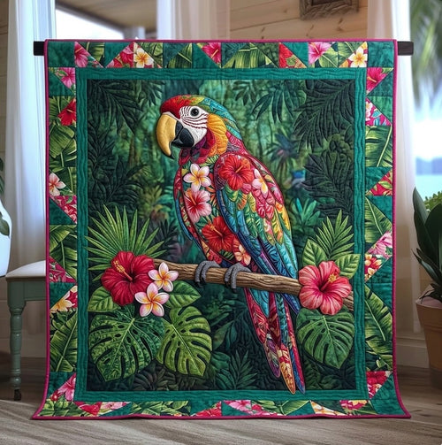 Tropical Parrot Quilted Blanket GFTONMU117