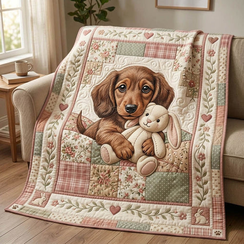 Dachshund Lover Quilted Blanket GFTONMU1174