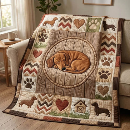 Dachshund Lover Quilted Blanket GFTONMU1175