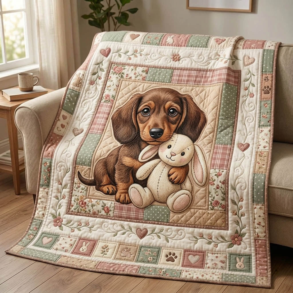 Dachshund Lover Quilted Blanket GFTONMU1177
