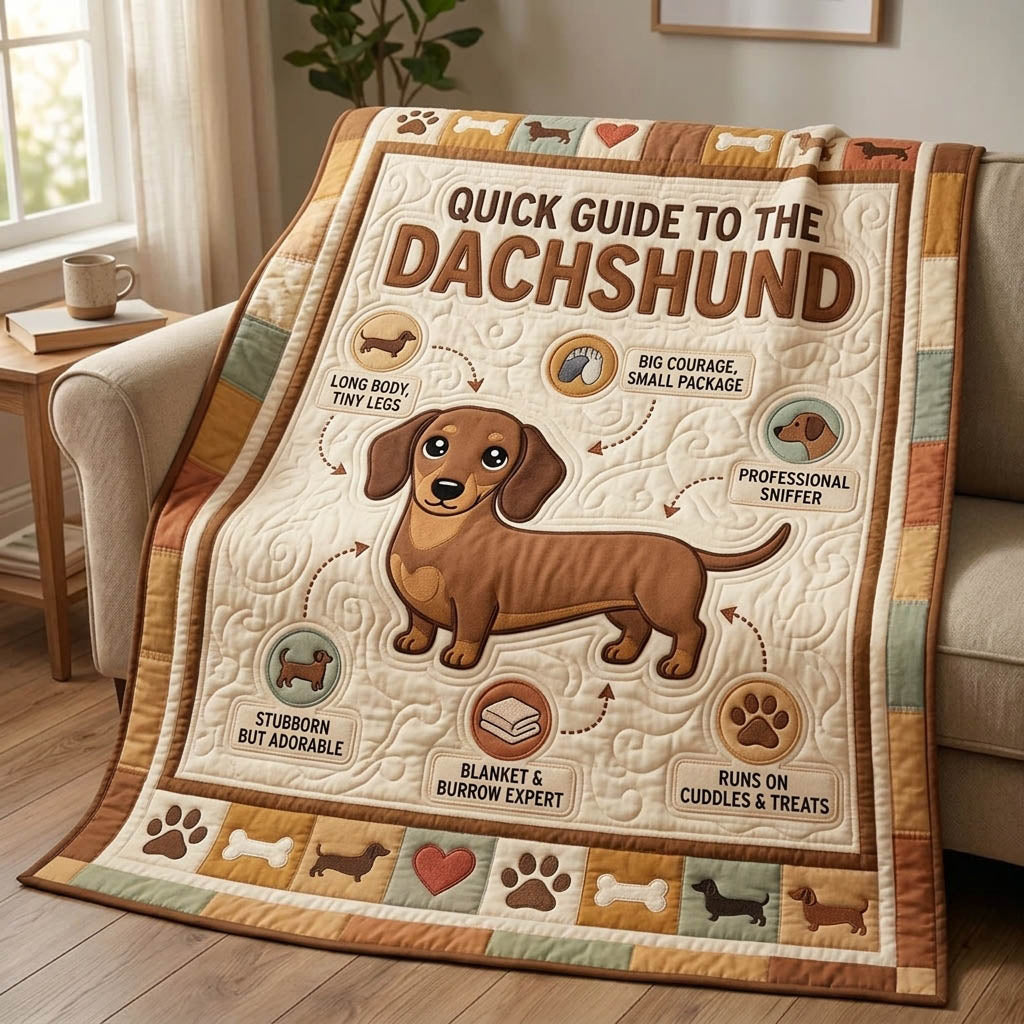 Dachshund Lover Quilted Blanket GFTONMU1182