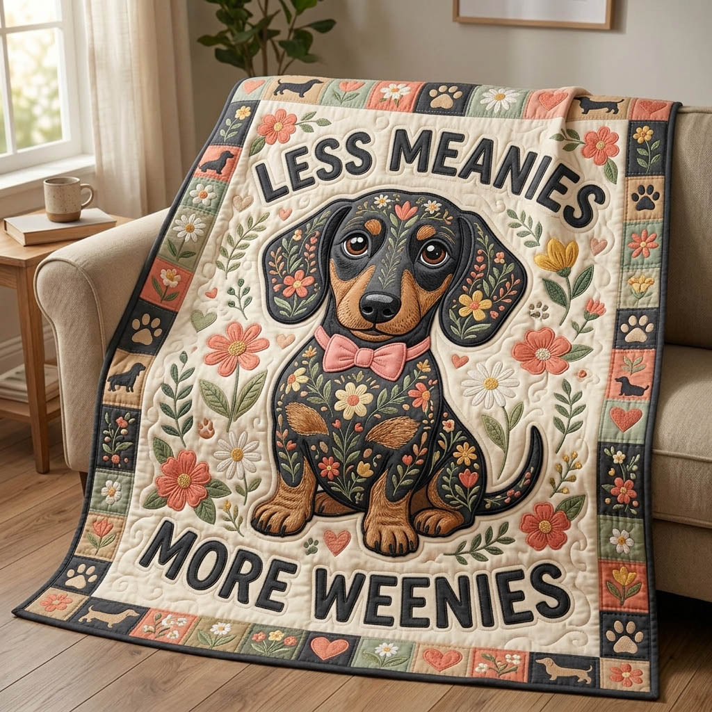 Dachshund Lover Quilted Blanket GFTONMU1185