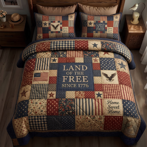 Heritage Patch 3-Piece Quilted Bedding Set GFTONMU12