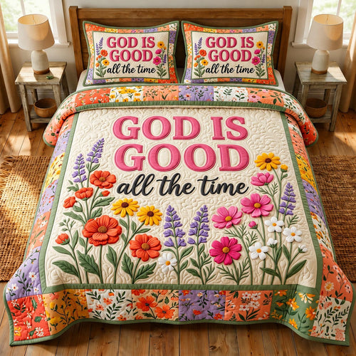 Floral Bible 3-Piece Quilted Bedding Set GFTONMU1204