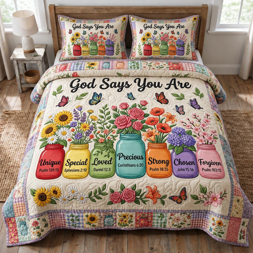 Floral Bible 3-Piece Quilted Bedding Set GFTONMU1205