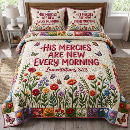 Floral Bible 3-Piece Quilted Bedding Set GFTONMU1206