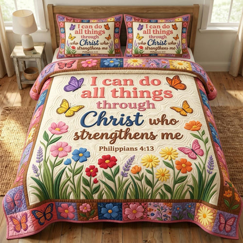 Floral Bible 3-Piece Quilted Bedding Set GFTONMU1208