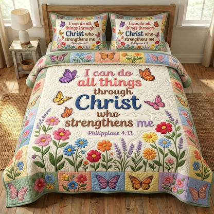Floral Bible 3-Piece Quilted Bedding Set GFTONMU1209