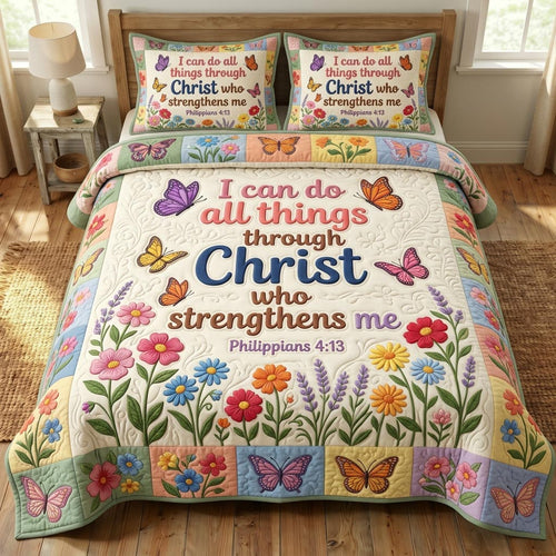 Floral Bible 3-Piece Quilted Bedding Set GFTONMU1209