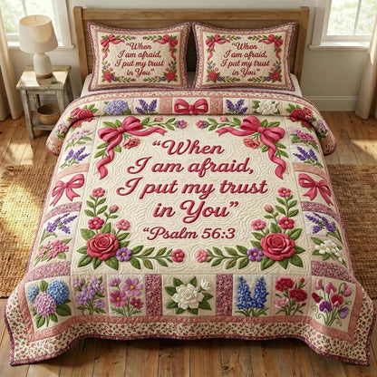 Floral Bible 3-Piece Quilted Bedding Set GFTONMU1210