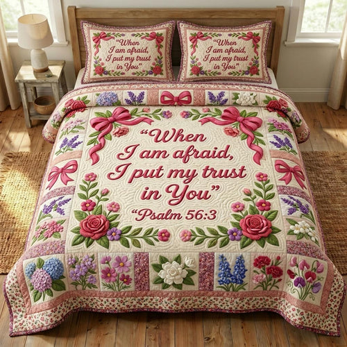 Floral Bible 3-Piece Quilted Bedding Set GFTONMU1210