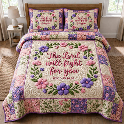 Floral Bible 3-Piece Quilted Bedding Set GFTONMU1211