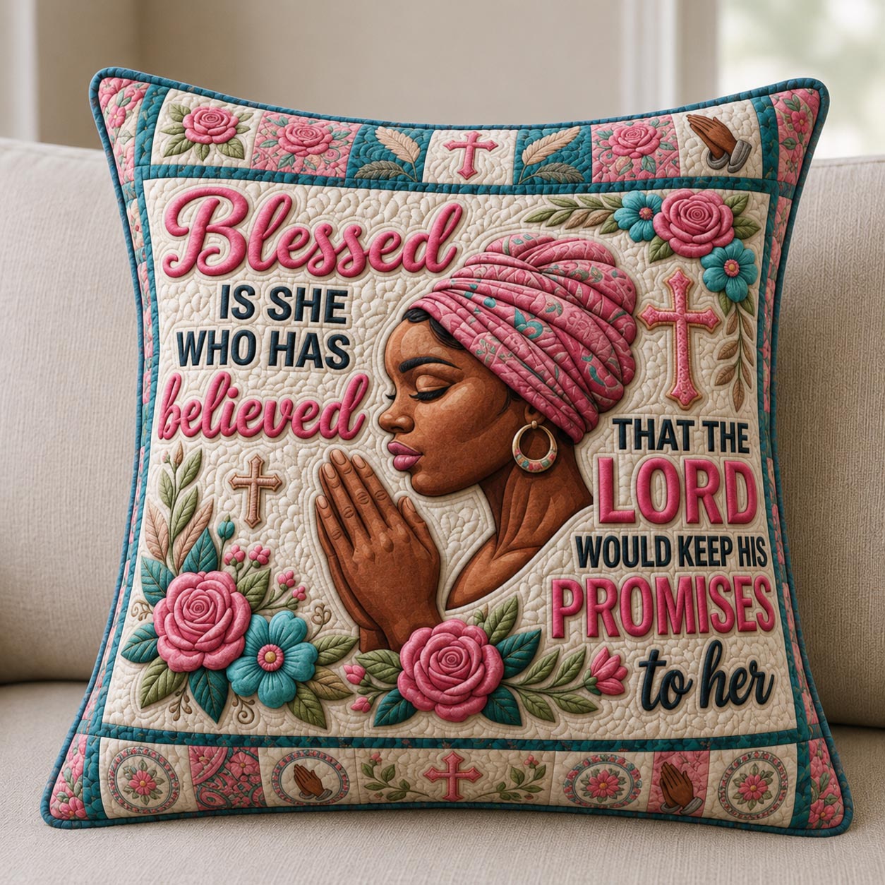 Christian Faith Quilted Pillow Case GFTONMU1214 C2