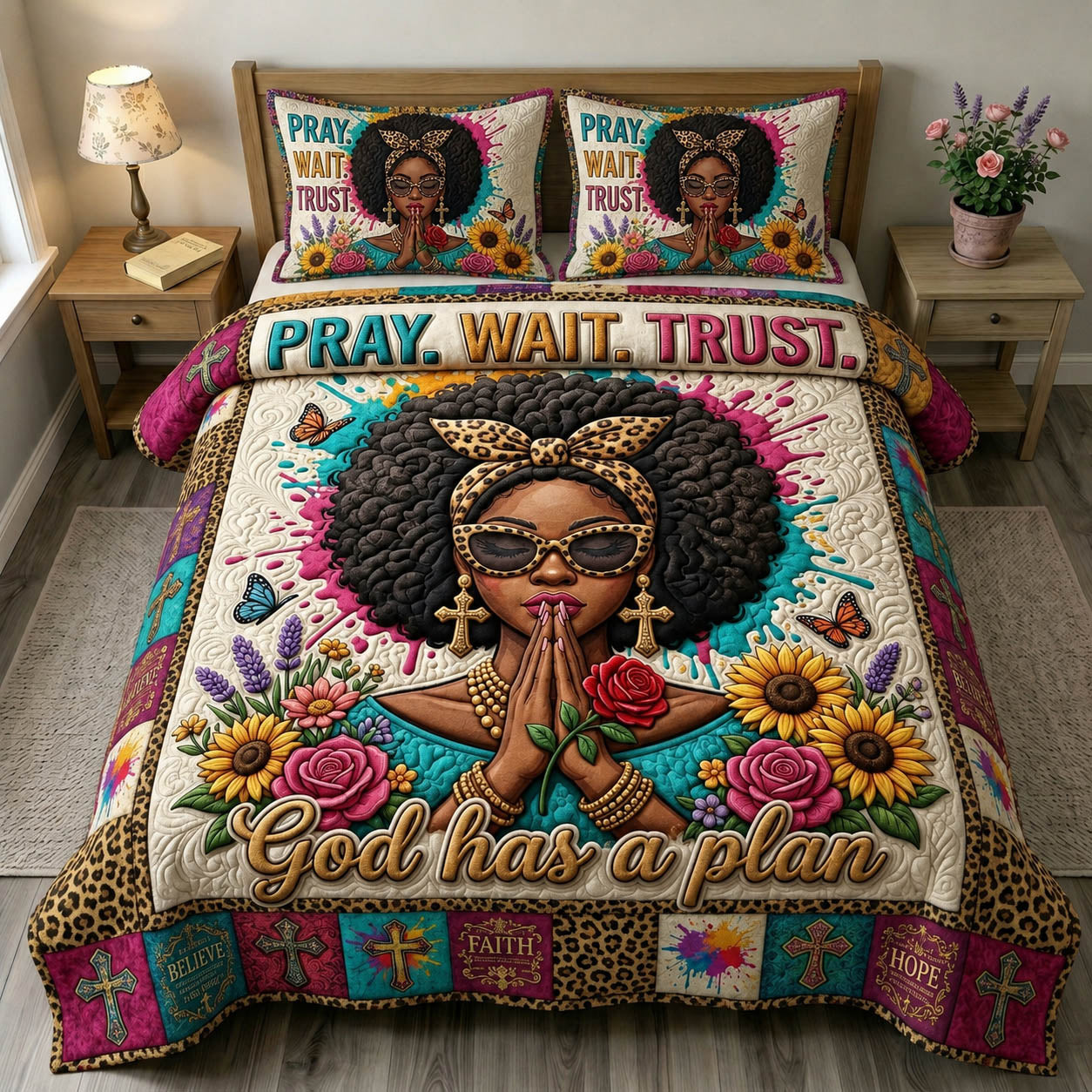 Christian Faith 3-Piece Quilted Bedding Set GFTONMU1216