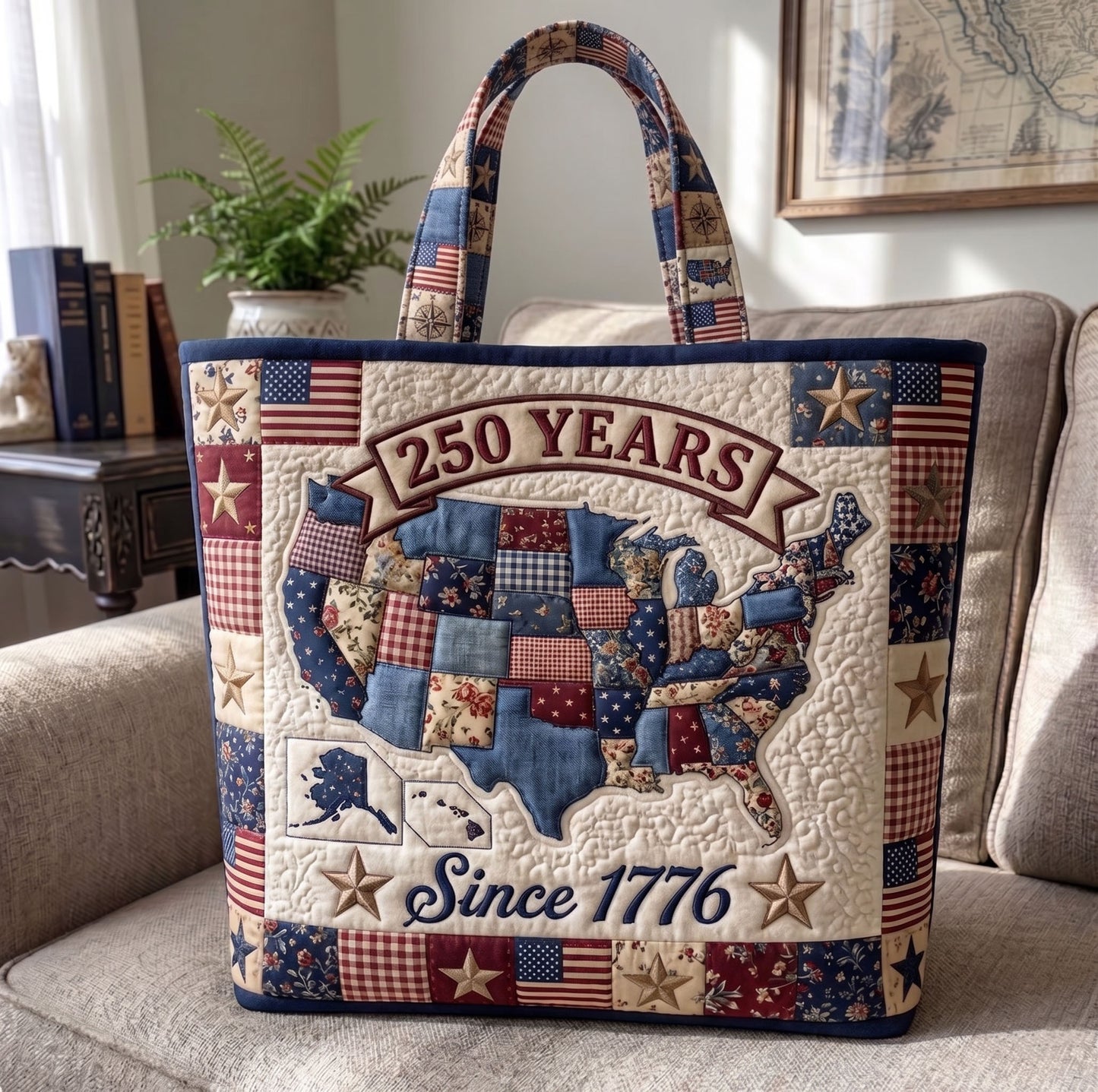 Heritage Patch Quilted Tote Bag GFTONMU125
