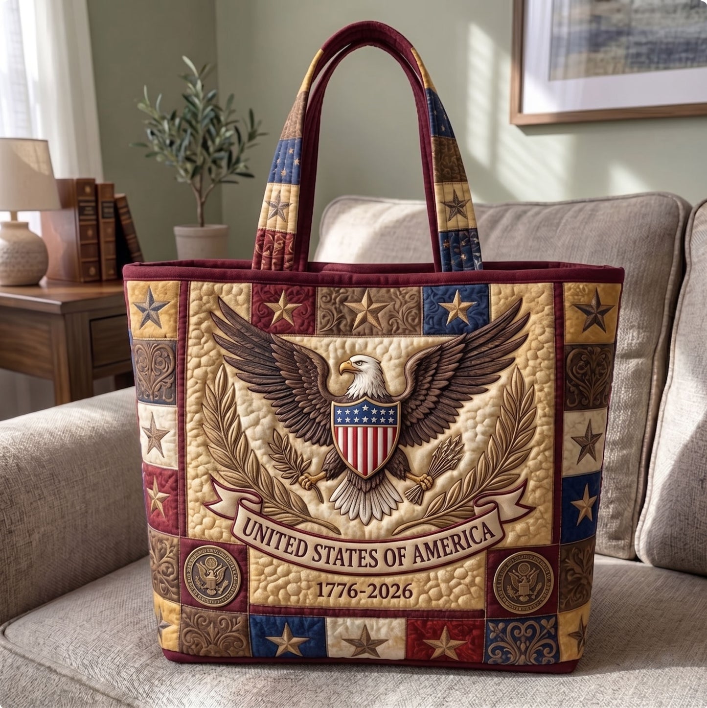 Heritage Patch Quilted Tote Bag GFTONMU127