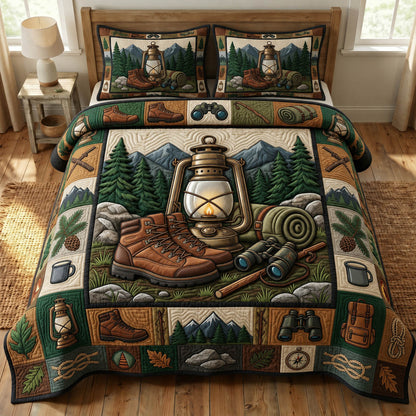 Camping Life 3-Piece Quilted Bedding Set GFTONMU1270