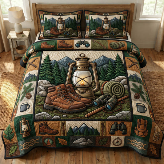 Camping Life 3-Piece Quilted Bedding Set GFTONMU1270