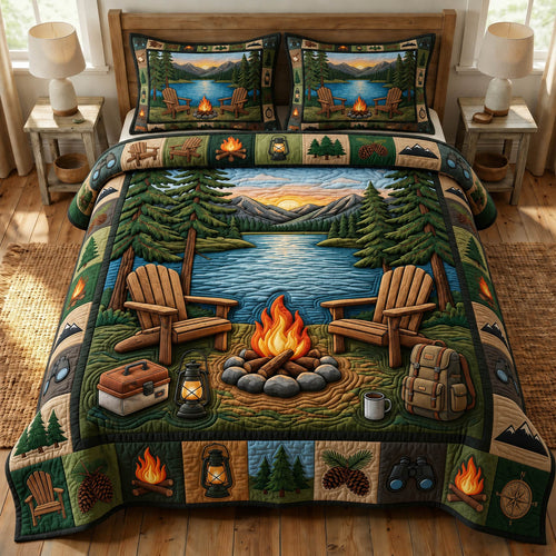Camping Life 3-Piece Quilted Bedding Set GFTONMU1271