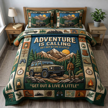 Camping Life 3-Piece Quilted Bedding Set GFTONMU1275