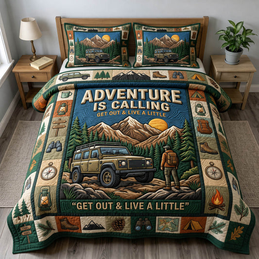 Camping Life 3-Piece Quilted Bedding Set GFTONMU1275