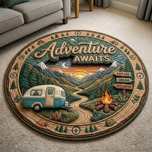Camping Life Quilted Round Mat GFTONMU1281