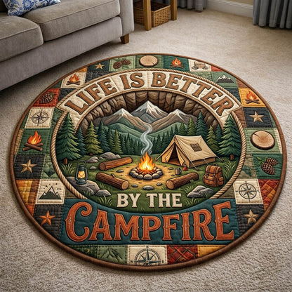 Camping Life Quilted Round Mat GFTONMU1284