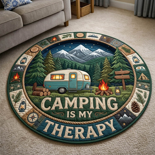 Camping Life Quilted Round Mat GFTONMU1285