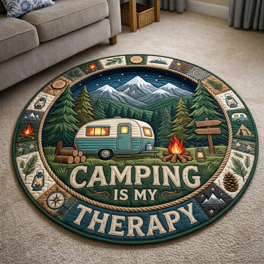 Camping Life Quilted Round Mat GFTONMU1285
