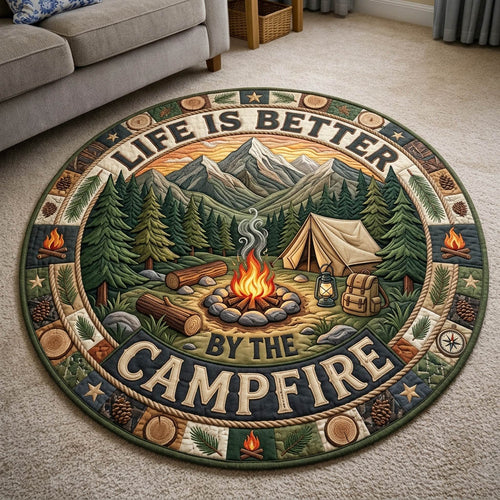 Camping Life Quilted Round Mat GFTONMU1287