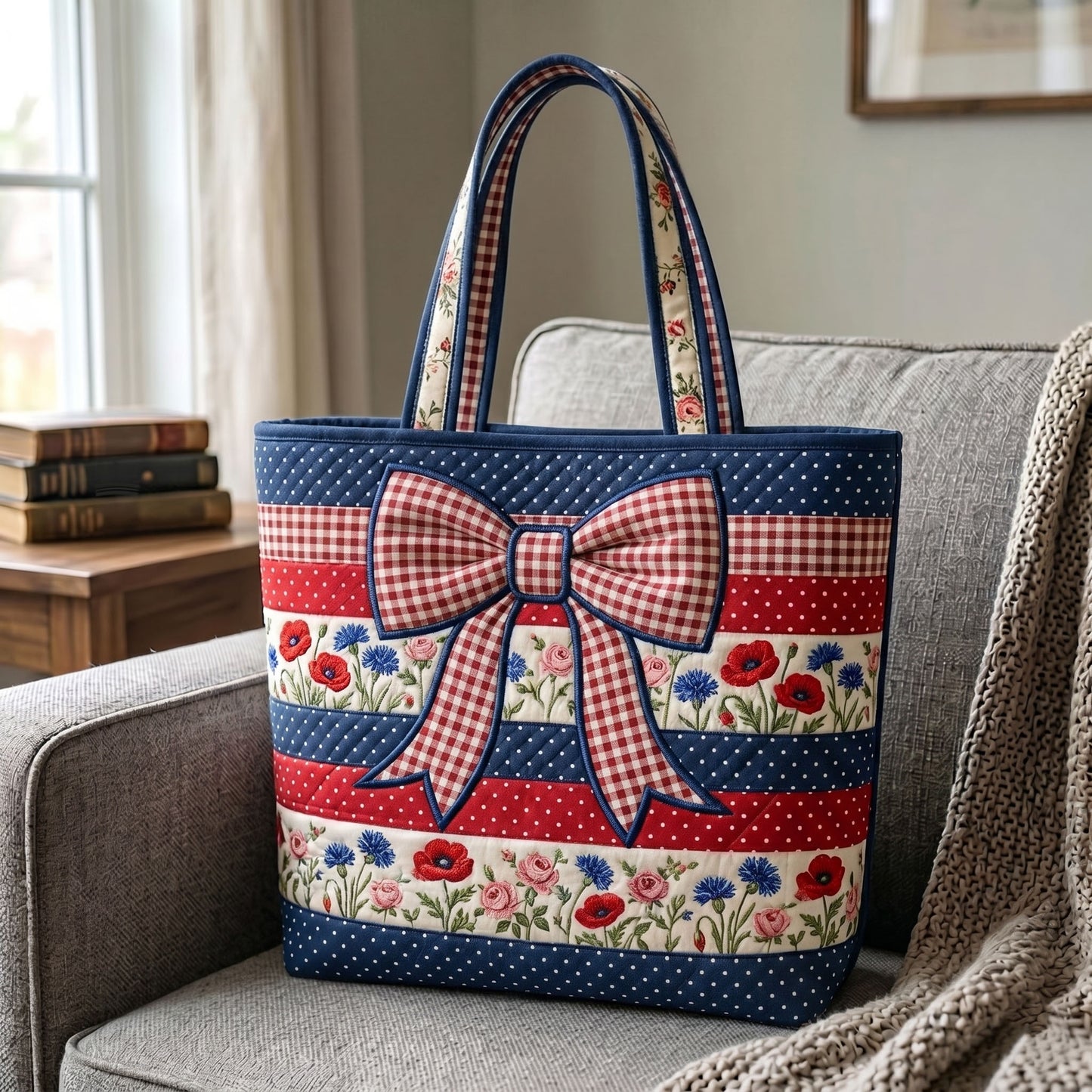 Heritage Patch Quilted Tote Bag GFTONMU129