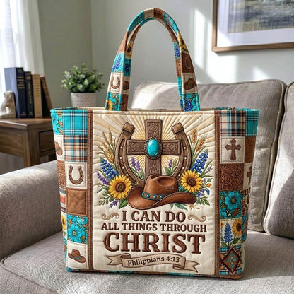 Western Christian Quilted Tote Bag GFTONMU1325
