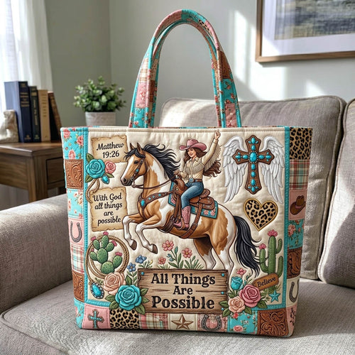 Western Christian Quilted Tote Bag GFTONMU1329