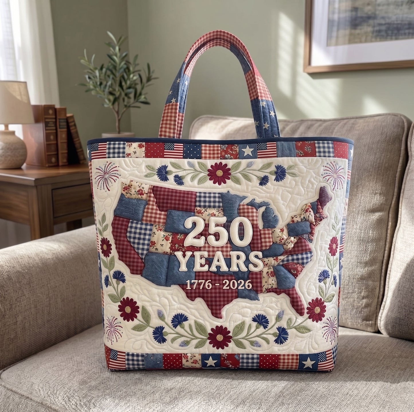 Heritage Patch Quilted Tote Bag GFTONMU133