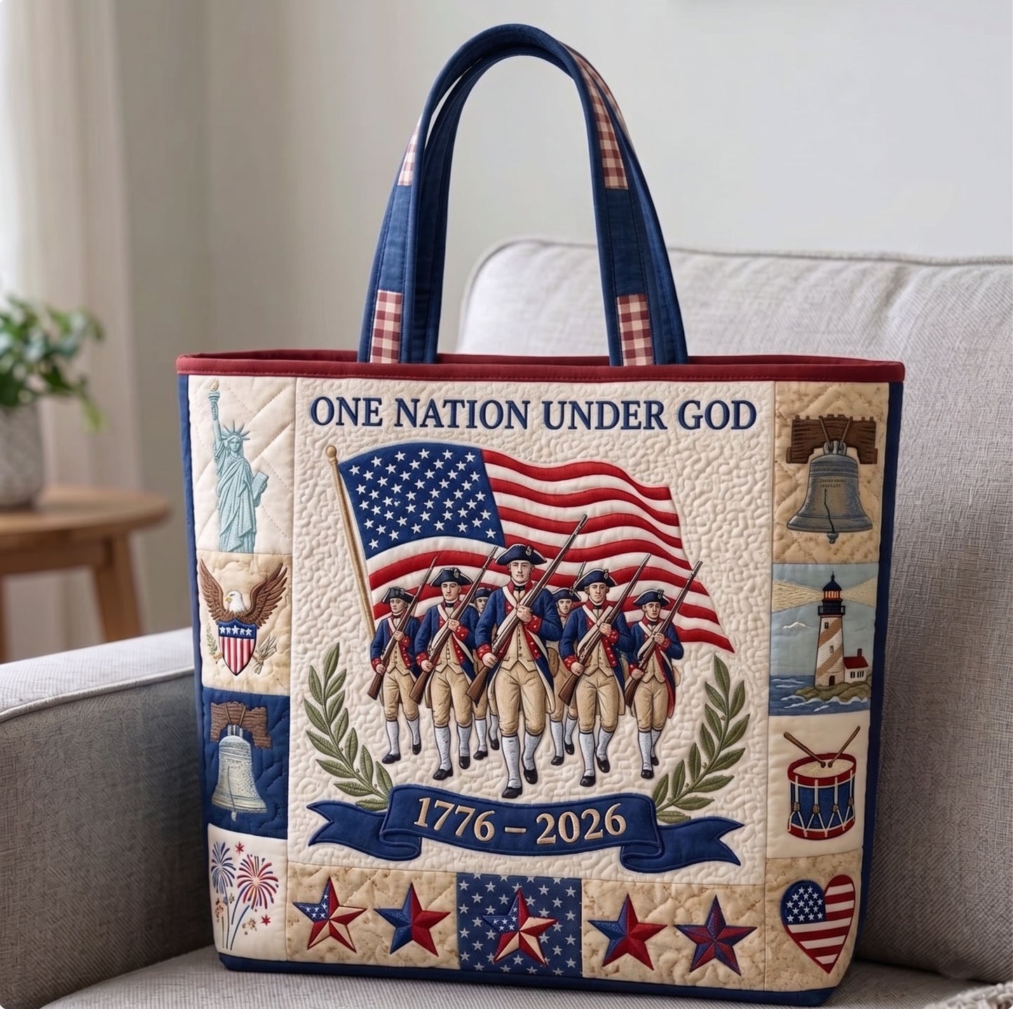 Heritage Patch Quilted Tote Bag GFTONMU134