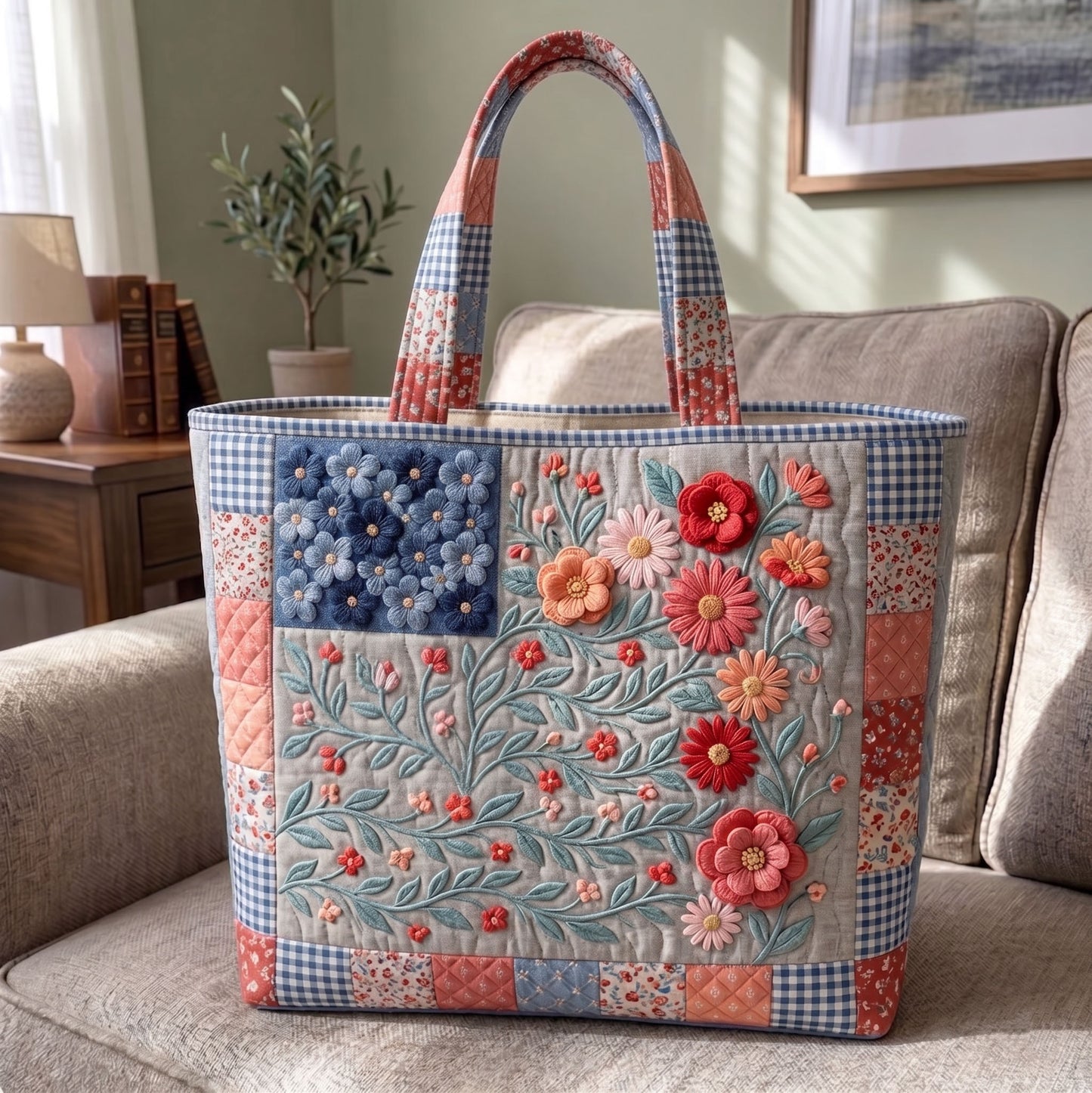 Heritage Patch Quilted Tote Bag GFTONMU136