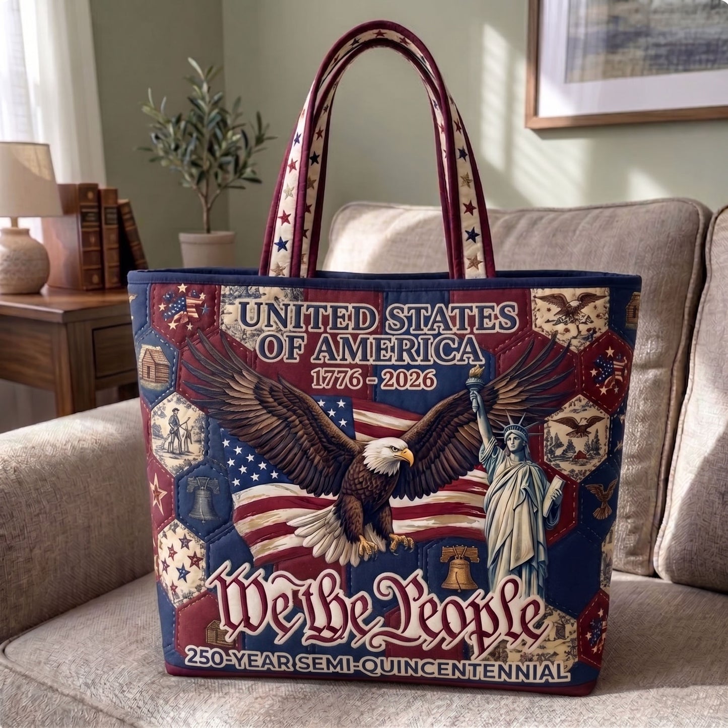 Heritage Patch Quilted Tote Bag GFTONMU137
