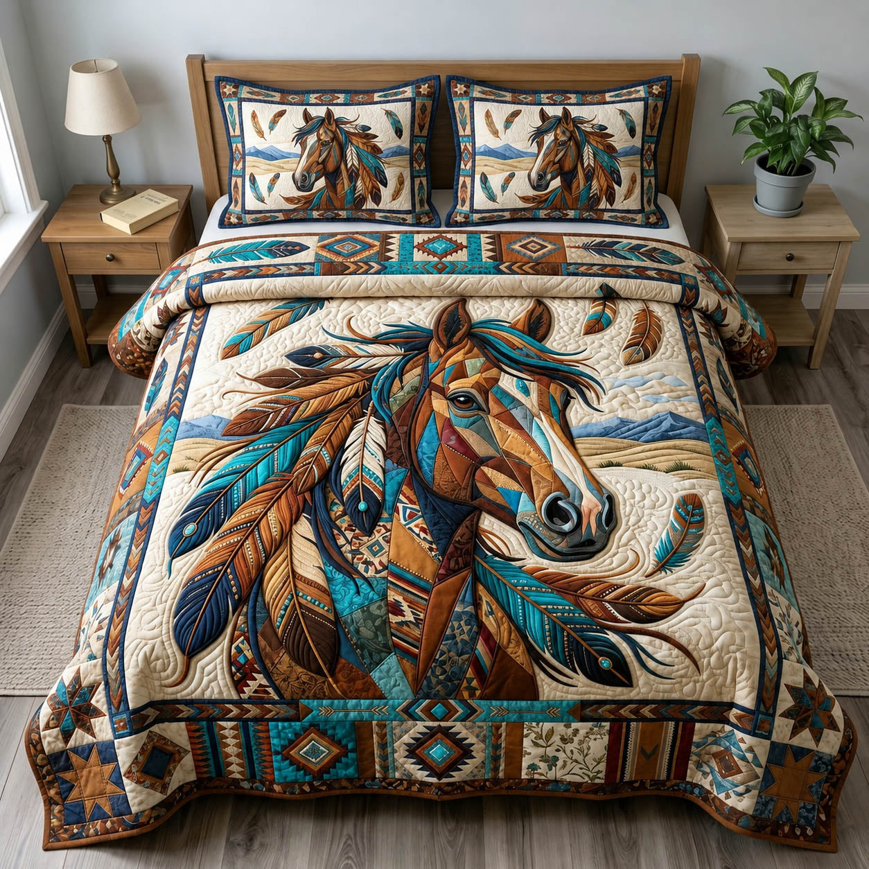 Native Legacy 3-Piece Quilted Bedding Set GFTONMU1382
