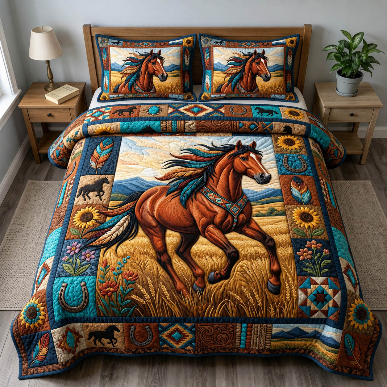 Native Legacy 3-Piece Quilted Bedding Set GFTONMU1387